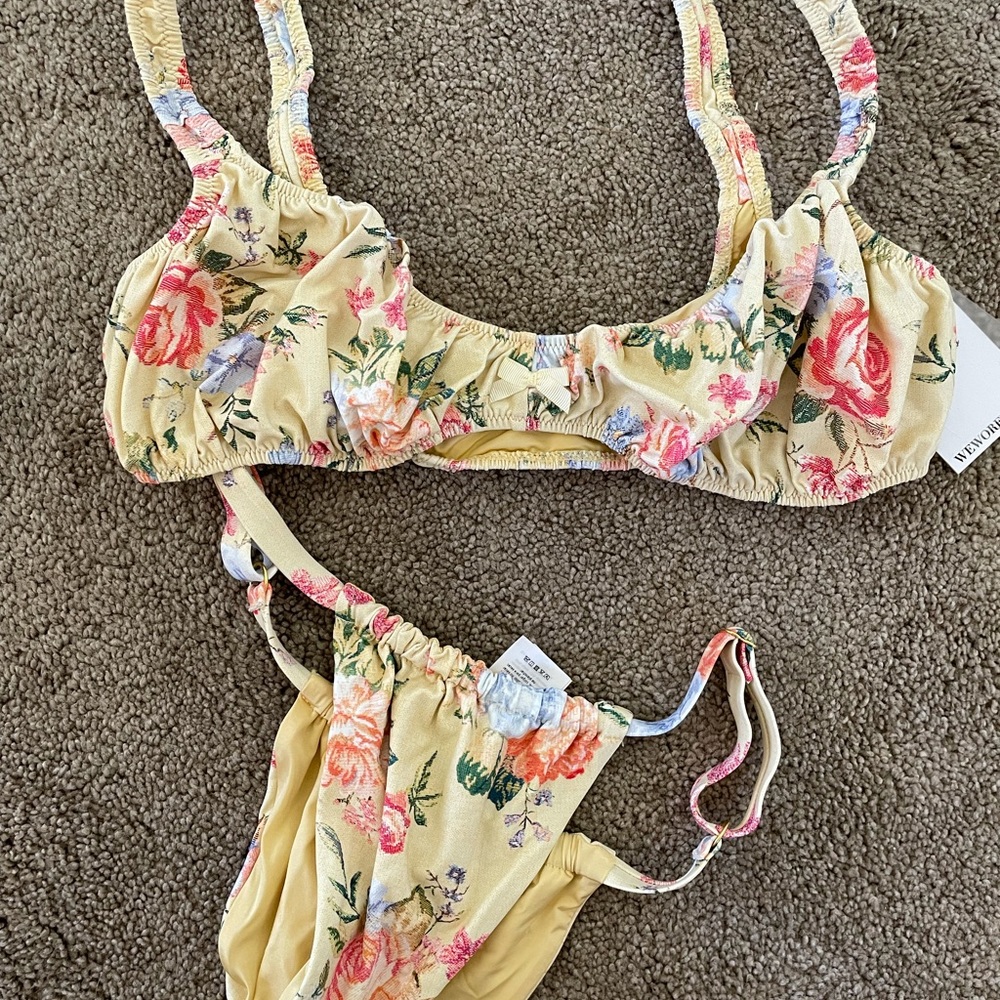 NWT WeWoreWhat Vintage Drape Bikini top - Picture 4 of 6